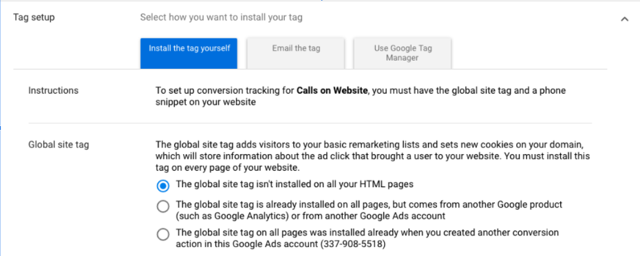 8. Install the tag