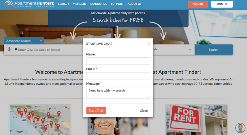 live chat example